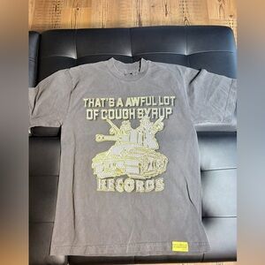 Gray Graphic Tee with Gold Print